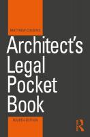 Architect's Legal Pocket Book 4th edition