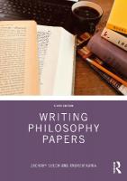 Writing Philosophy Papers 6th edition