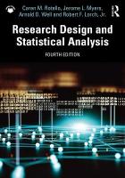 Research Design and Statistical Analysis 4th edition