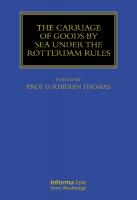 Carriage Of Goods By Sea Under The Rotterdam Rules