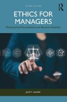 Ethics for Managers: Philosophical Foundations and Business Realities 3rd edition