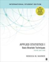 Applied Statistics I - International Student Edition: Basic Bivariate Techniques 3rd Revised edition