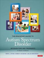 Educators Guide to Autism Spectrum Disorder: Interventions and Treatments