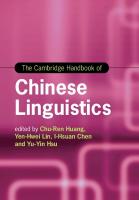 Cambridge Handbook of Chinese Linguistics