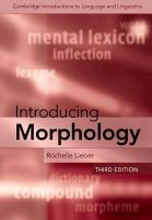 Introducing Morphology 3rd Revised edition