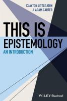 This Is Epistemology: An Introduction