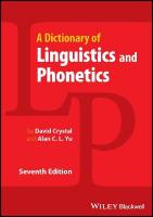 Dictionary of Linguistics and Phonetics 7th edition
