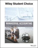 Managerial Accounting for the Hospitality Industry 2nd edition
