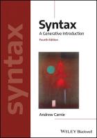 Syntax: A Generative Introduction 4th edition