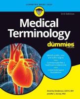 Medical Terminology For Dummies 3rd edition