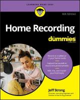 Home Recording For Dummies 6th edition