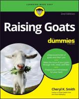 Raising Goats For Dummies 2nd edition