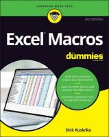 Excel Macros For Dummies 3rd edition
