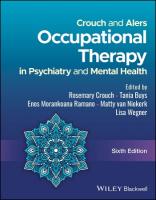 Crouch and Alers Occupational Therapy in Psychiatry and Mental Health 6th edition