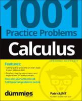 Calculus: 1001 Practice Problems For Dummies (plus Free Online Practice)