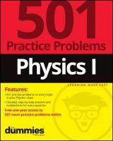 Physics I: 501 Practice Problems For Dummies (plus Free Online Practice)
