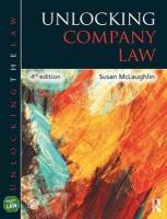 Unlocking Company Law 4th edition