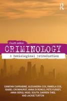 Criminology: A Sociological Introduction 4th edition