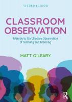 Classroom Observation: A Guide to the Effective Observation of Teaching and Learning 2nd edition