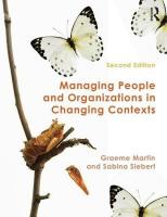 Managing People and Organizations in Changing Contexts 2nd edition