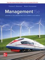Management: Leading & Collaborating in a Competitive World ISE 15th edition