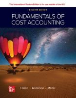 Fundamentals of Cost Accounting ISE 7th edition