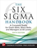 Six Sigma Handbook, Sixth Edition: A Complete Guide for Green Belts, Black  Belts, and Managers at All Levels 6th edition