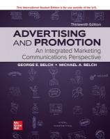 Advertising and Promotion ISE 13th edition