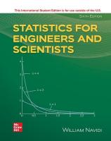 Statistics for Engineers and Scientists ISE 6th edition