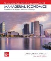 Managerial Economics: Foundations of Business Analysis and Strategy ISE 14th edition