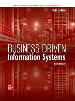 Business Driven Information Systems ISE 9th edition