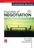 Essentials of Negotiation: 2024 Release ISE 8th edition