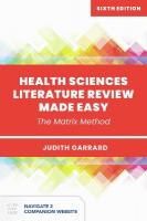 Health Sciences Literature Review Made Easy 6th New edition