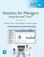 Statistics for Managers Using Microsoft Excel, Global Edition 9th edition