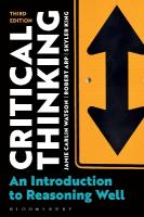Critical Thinking: An Introduction to Reasoning Well 3rd edition
