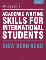 Academic Writing Skills for International Students 2nd edition