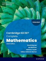 Cambridge IGCSE Complete Mathematics Extended: Student Book Sixth Edition 6th Revised edition