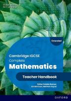 Cambridge IGCSE Complete Mathematics Extended: Teacher Handbook Sixth Edition 6th Revised edition