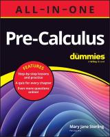 Pre-Calculus All-in-One For Dummies: Book plus Chapter Quizzes Online