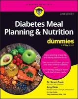 Diabetes Meal Planning & Nutrition For Dummies 2nd edition