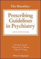Maudsley Prescribing Guidelines in Psychiatry 15th edition