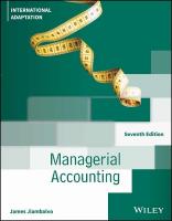 Managerial Accounting, International Adaptation 7th edition
