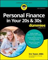 Personal Finance in Your 20s & 30s For Dummies 4th edition