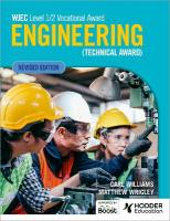 WJEC Level 1/2 Vocational Award Engineering (Technical Award) - Student Book  (Revised Edition)