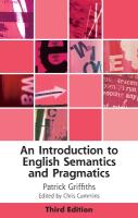 Introduction to English Semantics and Pragmatics 3rd edition