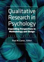 Qualitative Research in Psychology: Expanding Perspectives in Methodology and Design 2nd edition