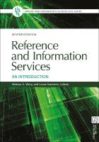 Reference and Information Services: An Introduction 7th edition
