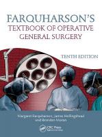 Farquharson's Textbook of Operative General Surgery 10th New edition