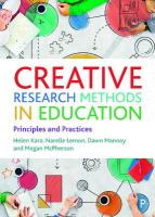 Creative Research Methods in Education: Principles and Practices