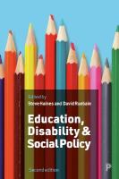 Education, Disability and Social Policy Second Edition